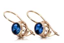 Vintage style Earrings Sapphire Original Vintage 14K Rose Gold vec117r